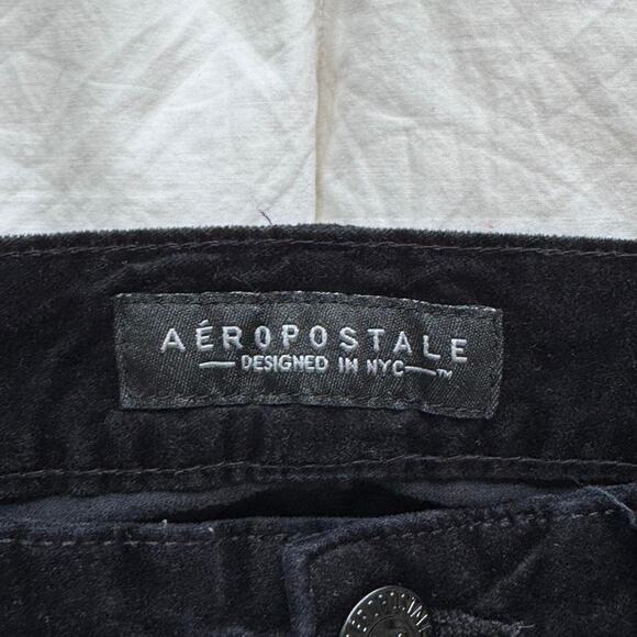 aeropostale Black velour skinny pants sz 8 long emo mall goth scene - Picture 7 of 8